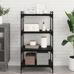 vidaXL Δίσκος Βιβλιοθήκης 4 pcs Μαύρο 100 x 40 x 1.5 εκ. Μοριοσανίδα