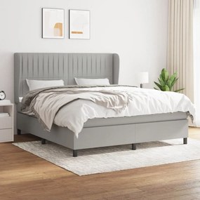 ΚΡΕΒΑΤΙ BOXSPRING ΜΕ ΣΤΡΩΜΑ ΑΝΟΙΧΤΟ ΓΚΡΙ 180X200 ΕΚ. ΥΦΑΣΜΑΤΙΝΟ 3128141