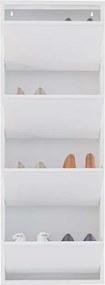 Shoe Cabinet 4 Piece Metal - White White