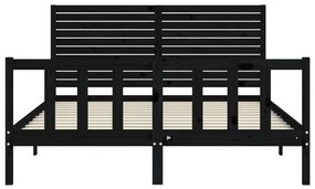 ΠΛΑΙΣΙΟ ΚΡΕΒΑΤΙΟΥ ΜΕ ΚΕΦΑΛΑΡΙ ΜΑΥΡΟ 160 X 200 ΕΚ. ΜΑΣΙΦ ΞΥΛΟ 3193220