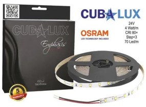 Ταινία LED 4W/m 5M 70LED/M 24V CRI80 4000K 613lm/m EMPHASIS 770027 Cubalux 770027