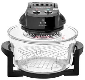 ESTIA ΦΟΥΡΝΑΚΙ ΡΟΜΠΟΤ CRYSTAL COOK 1400w 12lt ΜΕ ΑΝΤΙΣΤΑΣΕΙΣ ΜΑΥΡΟ