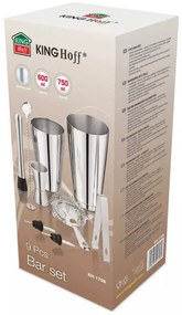 Σετ κοκτέιλ Kinghoff KH 1708, 9 τεμαχίων, 600/750 ml, Inox