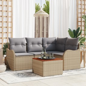 vidaXL Σετ Καναπέδων Κήπου 5 pcs Beige, ανοιχτό γκρι