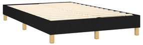 vidaXL Κρεβάτι Boxspring με Στρώμα Μαύρο 120x200 εκ. Υφασμάτινο