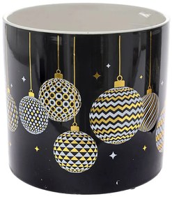 Χριστουγεννιάτικο Κασπώ Κεραμικό Μαύρο-Χρυσό iliadis 16x15εκ. 82159