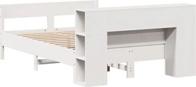 vidaXL Κρεβάτι Βιβλιοθήκη Χωρίς Στρώμα 120x200 εκ Μασίφ Ξύλο Πεύκο