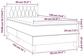 ΚΡΕΒΑΤΙ BOXSPRING ΜΕ ΣΤΡΩΜΑ &amp; LED ΜΑΥΡΟ 90X190 ΕΚ. ΥΦΑΣΜΑΤΙΝΟ 3133919