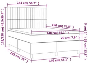 ΚΡΕΒΑΤΙ BOXSPRING ΜΕ ΣΤΡΩΜΑ ΣΚΟΥΡΟ ΓΚΡΙ 140X190 ΕΚ. ΥΦΑΣΜΑΤΙΝΟ 3142490