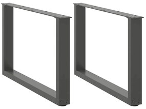 Πόδια Τραπεζιού Σαλονιού σε Σχήμα U 2 τεμ. Ανθρακί 60x(42-43) εκ. Ατσάλι