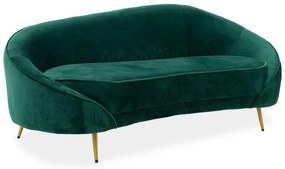 Καναπές 3θέσιος Amora βελούδο κυπαρισσί-χρυσό 180x81x77εκ 180x81x77 εκ.