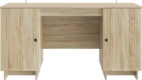 vidaXL Γραφείο Sonoma Δρυς Επεξεργασμένο Ξύλο 142,5 x 50 x 75 εκ.