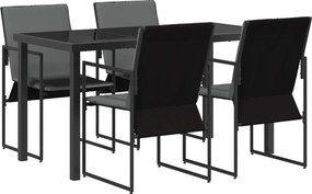 vidaXL Σέτ φαγητού για κήπο 5 τμχ. Μαύρο και Ανθρακί