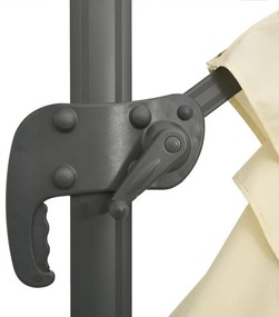 Ομπρέλα Κρεμαστή Λευκή 300 x 300 εκ. με Αλουμινένιο Ιστό - Κρεμ