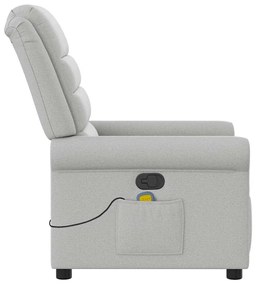 vidaXL καρέκλα ανάκλισης μασάζ Cloud Grey Fabric