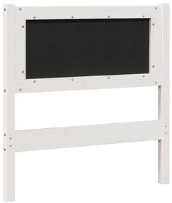 vidaXL Ταπετσαρισμένο κεφαλάρι Λευκό 80 cm Στερεά ξυλεία πεύκου