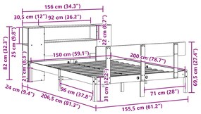 ΚΡΕΒΑΤΙ ΒΙΒΛΙΟΘΗΚΗ ΧΩΡΙΣ ΣΤΡΩΜΑ 150X200 ΕΚ ΜΑΣΙΦ ΞΥΛΟ ΠΕΥΚΟΥ 3321777