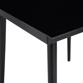 vidaXL Τραπεζαρία Κήπου Μαύρη 80 x 80 x 74 εκ. από Ατσάλι / Γυαλί