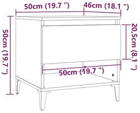 Βοηθητικό Τραπέζι Γκρι Σκυροδ. 50x46x35 εκ. Επεξεργασμένο Ξύλο - Γκρι