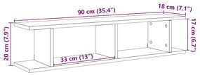 ΡΑΦΙΑ ΤΟΙΧΟΥ ΚΥΒΟΙ 2 ΤΕΜ. ΑΡΤΙΣΙΑΝΗ ΔΡΥΣ 90X18X20 ΕΚ ΕΠΕΞ. ΞΥΛΟ 856601