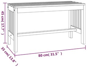 vidaXL Παγκάκι Κήπου 80 εκ. από Μασίφ Ξύλο Ευκαλύπτου