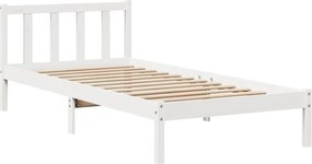 vidaXL Σκελετός Κρεβατιού Χωρίς Στρώμα Λευκό 100x200 εκ. Μασίφ Πεύκο