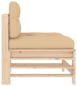 vidaXL Καναπέδες Μεσαίοι με Μαξιλάρια 2 τεμ. από Μασίφ Ξύλο Πεύκου