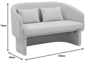 Καναπές διθέσιος Playmob pakoworld ύφασμα σε μπεζ απόχρωση 128x65x79εκ