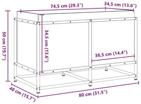 Ζαρντινιέρα Λευκή. 80x40x50 εκ από Μασίφ Ξύλο Πεύκου - Λευκό