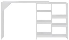 Τραπέζι Μπαρ με Κινητή Ραφιέρα Λευκό 138 x 39 x 110 εκ. - Λευκό