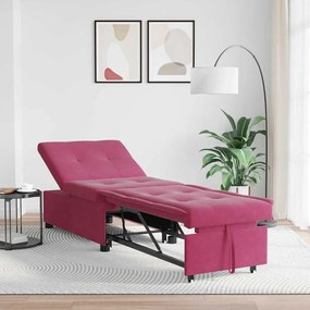 vidaXL Καναπές-Κρεβάτι Μπορντό 67 x 194 x 38 εκ Βελούδο