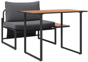 vidaXL Εξωτερική Καρέκλα Χάλυβα 2 pcs Ανθρακί Ατσάλι