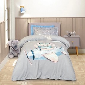 Κουβέρτα Παιδική 8851 Fleece Grey-Blue Greenwich Polo Club Single 160x220cm Πολυέστερ