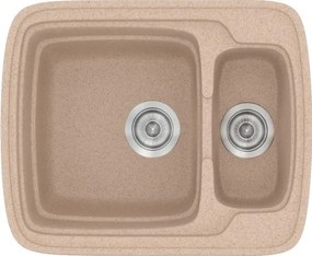 Kitchen Sink Sanitec Classic 314 Inset 60x51 cm Granite Sand