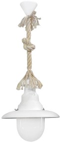 Φωτιστικό Οροφής Μονόφωτο Heronia Macrame Pyrofani 31-1084 Rope/White