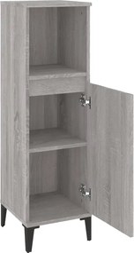 vidaXL Ντουλάπι Μπάνιου Γκρι Sonoma 30x30x100 εκ. Επεξεργασμένο Ξύλο