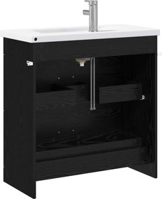 vidaXL Σετ Επίπλων Μπάνιου Μαύρη Δρυς 81 x 40 x 84,5 εκ