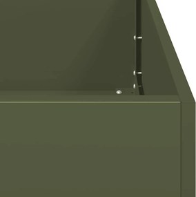 vidaXL Ζαρντινιέρα Λαδί 100x100x30 εκ. από Χάλυβα