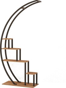 Βιβλιοθήκη Atlantic Πεύκο / Μαύρο DROUPRE 85x35x180