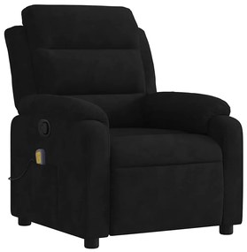 vidaXL Πολυθρόνα Μασάζ Ανακλινόμενη Μαύρη Βελούδινη