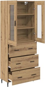 vidaXL Highboard με συρτάρι 2 pcs Artisan Oak Επεξεργασμένο ξύλο