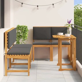 vidaXL Σετ Μπιστρό Κήπου 5 pcs Καφέ Μασίφ ξύλο ακακίας