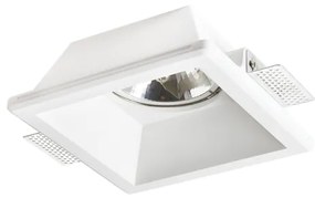 Χωνευτό Τετράγωνο Σποτ Γύψινο Trimless ABBY AR111 Λευκό G90161C ACA-G90161C-Λευκό G90161C