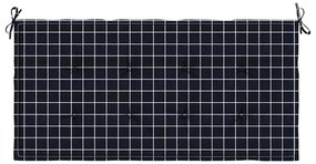 vidaXL Μαξιλάρι Πάγκου Κήπου Μαύρο Καρό 120x50x4 εκ. Ύφασμα Oxford