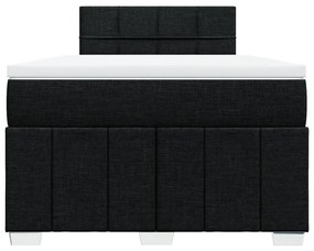 vidaXL Κρεβάτι Boxspring με Στρώμα Μαύρο 120x200 εκ. Υφασμάτινο