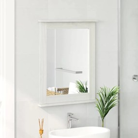 vidaXL Καθρέφτης VIGO Λευκό 55,5 x 5 x 70 εκ Μασίφ ξύλο πεύκου