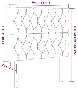 vidaXL Κεφαλάρι Κρεβατιού LED Σκούρο Μπλε 90x7x118/128 εκ. Βελούδινο