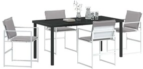 vidaXL Σέτ φαγητού για κήπο 5 pcs Λευκό 160 x 80 x 73 εκ
