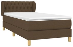 ΚΡΕΒΑΤΙ BOXSPRING ΜΕ ΣΤΡΩΜΑ ΣΚΟΥΡΟ ΚΑΦΕ 100X200 ΕΚ. ΥΦΑΣΜΑΤΙΝΟ 3127024