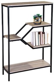 Ραφιέρα ΕΟ429 80x30x120cm Black-Sonoma Mdf,Μέταλλο